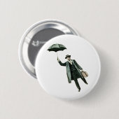 Badge Rond 5 Cm M. Magic et son parapluie volant (Devant & derrière)