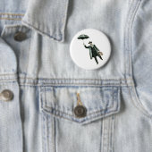 Badge Rond 5 Cm M. Magic et son parapluie volant (En situation)
