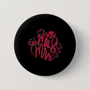 Badge Rond 5 Cm M. Mme Engaged M. Misses Mariage Marié Groom