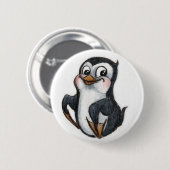 Badge Rond 5 Cm M. Penguin ! (Devant & derrière)