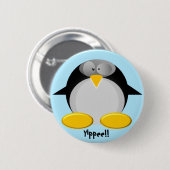 Badge Rond 5 Cm M. Penguin ..... hourra ! ! ! (Devant & derrière)
