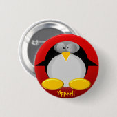 Badge Rond 5 Cm M. Penguin ...... hourra ! ! (Devant & derrière)
