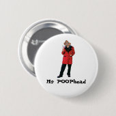 Badge Rond 5 Cm M. POOPhead Button (Devant & derrière)