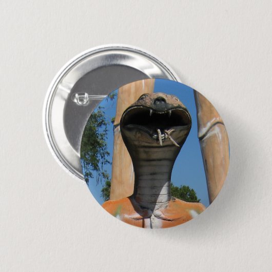 Badge Rond 5 Cm M. Snake AKA Cobra Head ... Enfer bouddhiste (Devant & derrière)