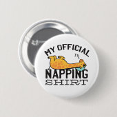 Badge Rond 5 Cm Ma chemise officielle de sieste - Girafe fainéant (Devant & derrière)