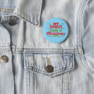 Badge Rond 5 Cm Ma Couleur Préférée Est Les Lumières De Noël
