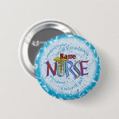 Badge Rond 5 Cm Ma devise d'infirmière (Devant & derrière)