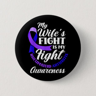 Badge Rond 5 Cm Ma Femme Combattre Est Ma Lutte Contre L'Arthrite 