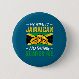 Badge Rond 5 Cm Ma femme jamaïcaine rien ne me fait peur drôle jam