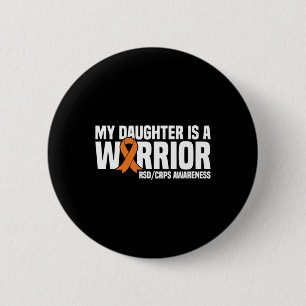 Badge Rond 5 Cm Ma Fille Est Un Guerrier Orange Ribbon Rsdcrps Awa