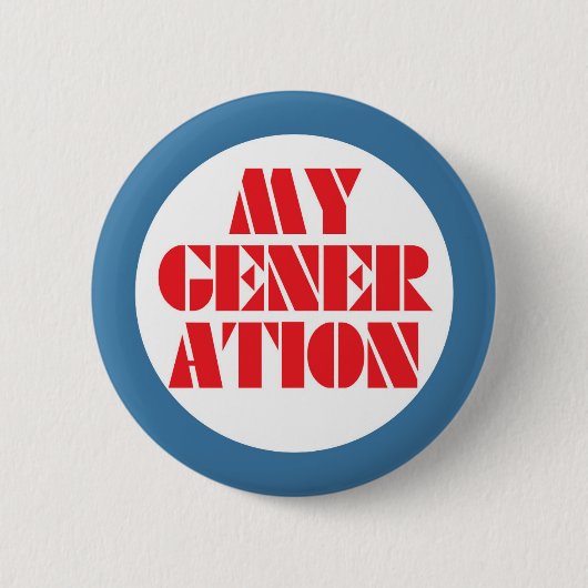Badge Rond 5 Cm Ma génération 1960 Buttomn (Devant)