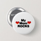 Badge Rond 5 Cm Ma maman Rocks (Devant & derrière)