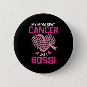 Badge Rond 5 Cm Ma Mère Battre Le Cancer Du Sein Comme Un Guerrier