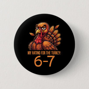 Badge Rond 5 Cm Ma note pour le dindon 6-7 Alpha Gen Meme 67 Tha