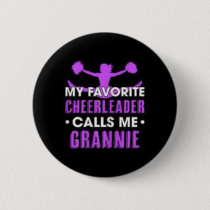 Badge Rond 5 Cm Ma pom-pom girl préférée m'appelle Grannie Cheerle
