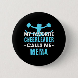 Badge Rond 5 Cm Ma pom-pom girl préférée m'appelle Mema Cheerleadi