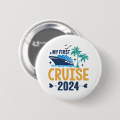 Badge Rond 5 Cm Ma première croisière 2024 (Devant & derrière)