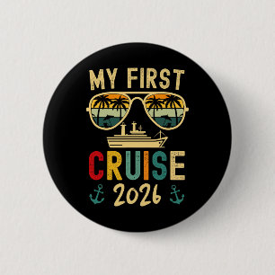 Badge Rond 5 Cm Ma première croisière 2026 Famille assortie Vacanc