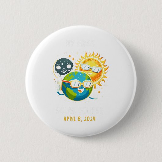 Badge Rond 5 Cm Ma première éclipse solaire totale 8 avril 2024 To (Devant)