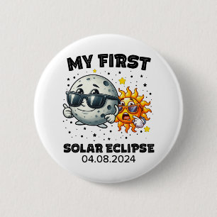 Badge Rond 5 Cm Ma première éclipse solaire totale 8 avril 2024 To