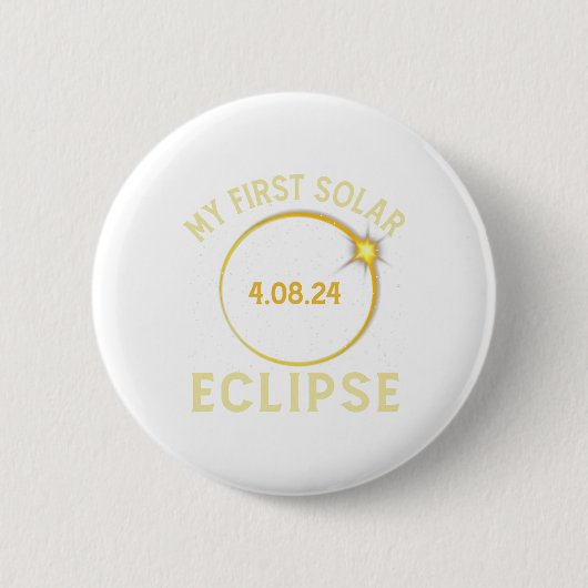 Badge Rond 5 Cm Ma première éclipse solaire totale 8 avril Enfant  (Devant)