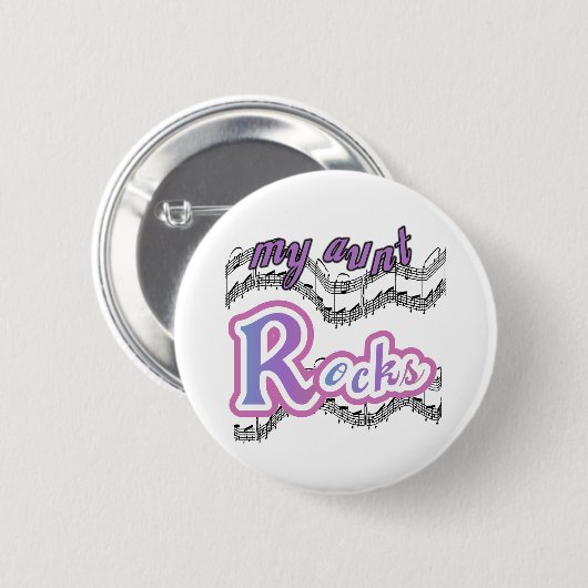 Badge Rond 5 Cm Ma tante Rocks (Devant & derrière)