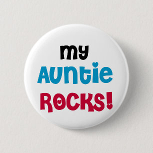 Badge Rond 5 Cm Ma tante Rocks Tshirts et cadeaux