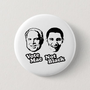 BADGE ROND 5 CM MAC DE VOTE NON NOIR