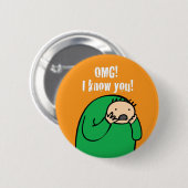 Badge Rond 5 Cm Mac OMG ! Bouton (orange) (Devant & derrière)