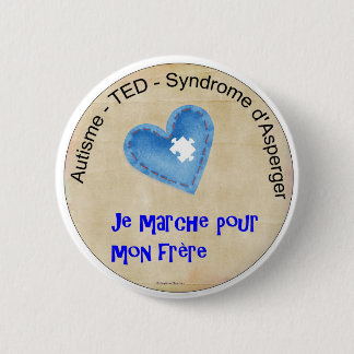 Badge Rond 5 Cm Macaron je marche pour mon frère