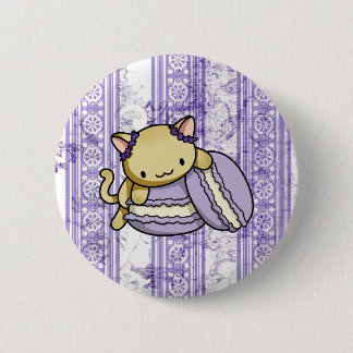 Badge Rond 5 Cm Macaron Kitty