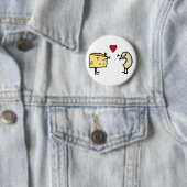 Badge Rond 5 Cm Macaroni et fromage (En situation)