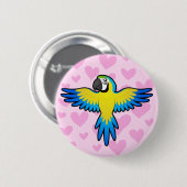 Badge Rond 5 Cm Macaw / Parrot Love (Devant & derrière)