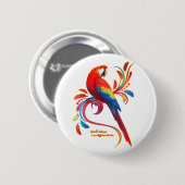 Badge Rond 5 Cm Macaw-Scarlet (Devant & derrière)