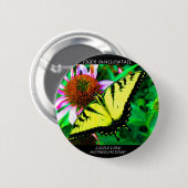 Badge Rond 5 Cm Machaon de tigre (Devant & derrière)