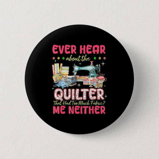 Badge Rond 5 Cm Machine à coudre patchwork brodeuse trop de tissu (Devant)