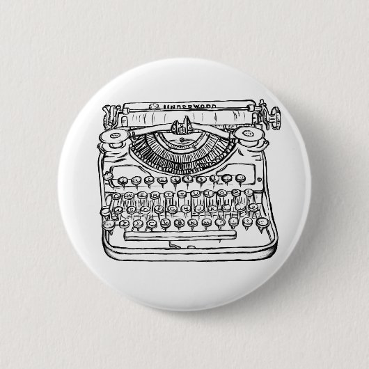 Badge Rond 5 Cm Machine à écrire (Devant)