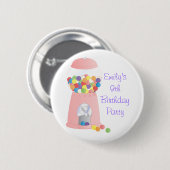 Badge Rond 5 Cm Machine à gumball rose (Devant & derrière)