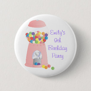 Badge Rond 5 Cm Machine à gumball rose