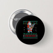 Badge Rond 5 Cm Machine Santa Claus Gun Lover Ugly Christmas Sweat (Devant & derrière)
