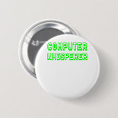 Badge Rond 5 Cm Machine Whisperer Green Text Tech Support Geek.pn (Devant & derrière)