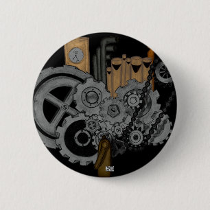 Badge Rond 5 Cm Machines de Steampunk