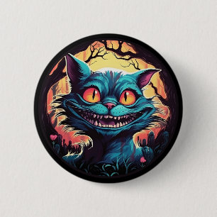 Badge Rond 5 Cm Mad Cheshire Cat Alice au Pays des merveilles