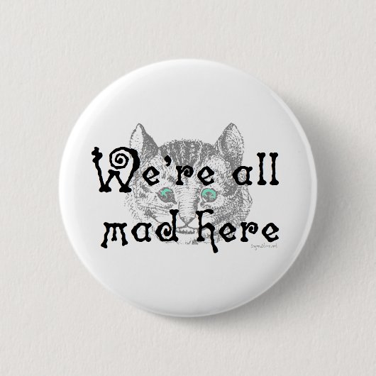 Badge Rond 5 Cm Mad ici (Devant)