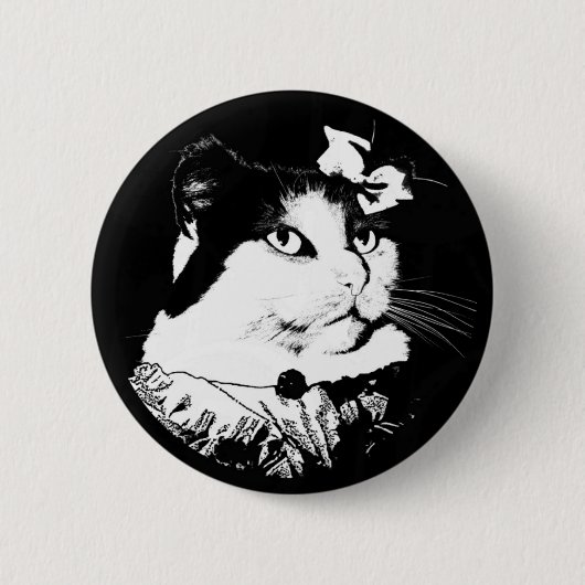 Badge Rond 5 Cm Madame Abigaïl Cat Button (Devant)