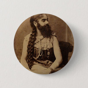 Badge Rond 5 Cm Madame barbue