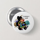 Badge Rond 5 Cm Madame Button de Crochet-y (Devant & derrière)