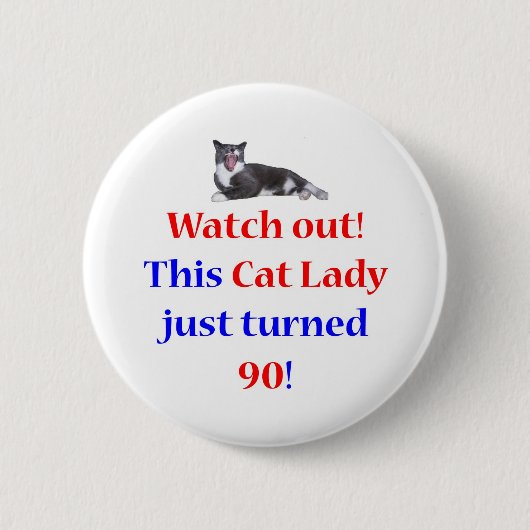 Badge Rond 5 Cm Madame de 90 chats (Devant)