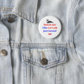 Badge Rond 5 Cm Madame de 90 chats (En situation)