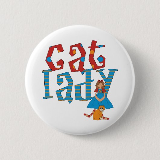 Badge Rond 5 Cm Madame de chat (Devant)